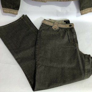 Willi Smith Denim Jeans Embroidered Ribbon Trim